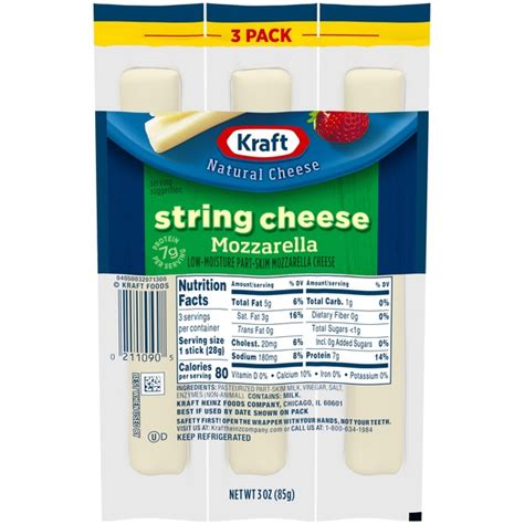 Kraft Mozzarella Low-Moisture Part-Skim String Cheese Sticks (1 oz) - Instacart