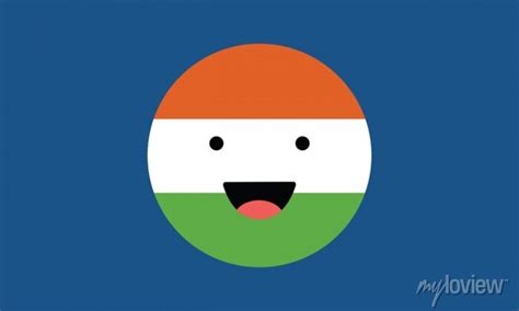 Smiling face emoji with indian flag posters for the wall • posters ...