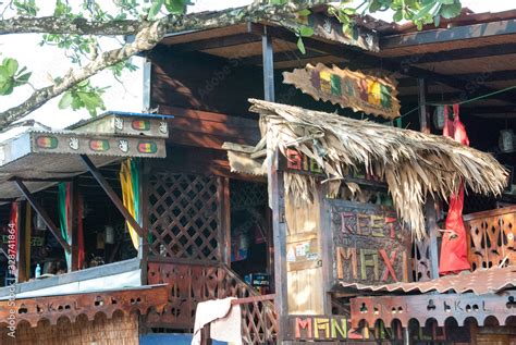 Beach Café Restaurant, Playa Manzanillo, Limón Province, Costa Rica Stock Photo | Adobe Stock