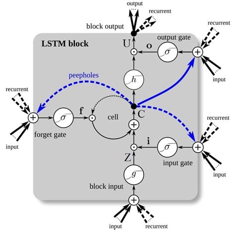 The Architecture of a LSTM Block. Figure adapted from [13] | Download ...