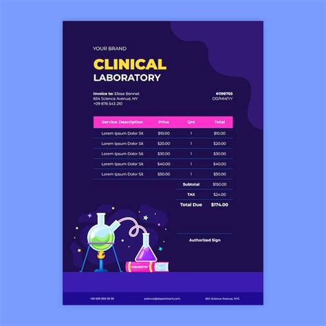 Free Vector | Science project invoice template