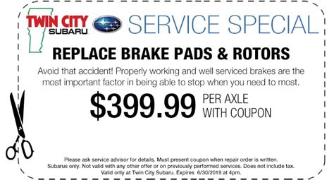 Subaru Service Coupons | Twin City Subaru, Vermont