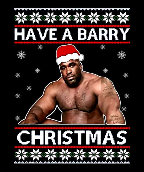 Sitting On A Bed Meme Christmas, Have A Barry Christmas, Barry Wood Meme Xmas, Digital Art by ...