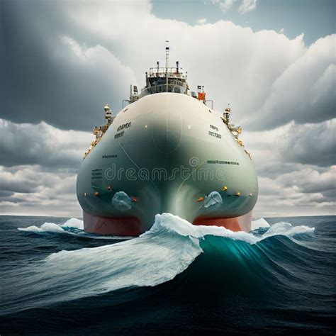 LNG TANKER - a Ship with a Load is Sailing on the Sea Stock Photo ...