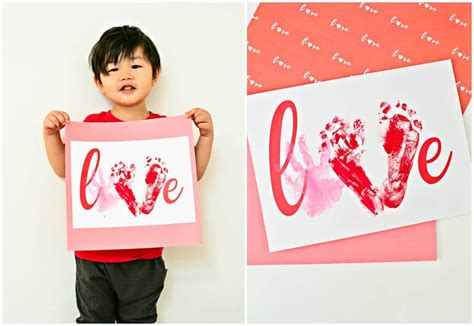 Love Handprint Art - Cute Preschool Valentine Craft