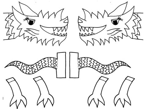 Classroom Crafts to Celebrate the Chinese New Year - Dragon Puppet Template (printab… | Chinese ...