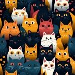 Seamless Cat Head Pattern Free Stock Photo - Public Domain Pictures