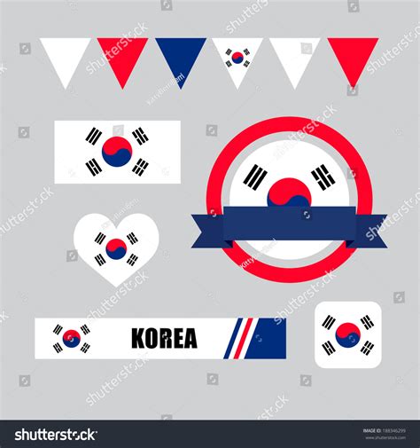 Korea Flag, Banner And Icon Patterns Set Illustration - 188346299 : Shutterstock