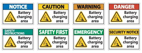 Battery charging area Sign on white background 2802793 Vector Art at ...