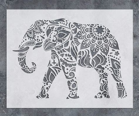 Buy GSS Designs Elephant Wall Decor Stencil - Mandala Elephant Stencil ...