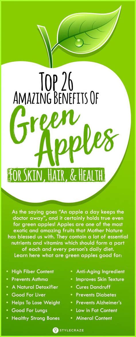 26 Amazing Benefits Of Green Apples For Skin, Hair, And Health #health #benefits | Green apple ...