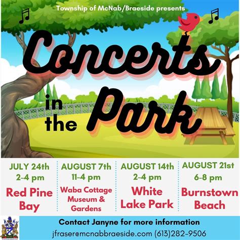 Concerts in the Park - Events - Live Here - Township of McNab/Braeside