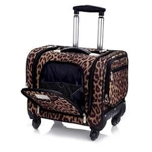 JHDIGITAL Weekender Bag with Snap In Toiletry Case by Lori Greiner LEOPARD: Amazon.co.uk: Luggage