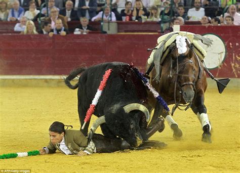 Female bullfighter Lea Vicens is smashed into the ground by beast a year later | Daily Mail Online