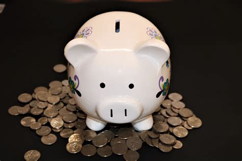 Piggy Bank And Coins On Black Free Stock Photo - Public Domain Pictures