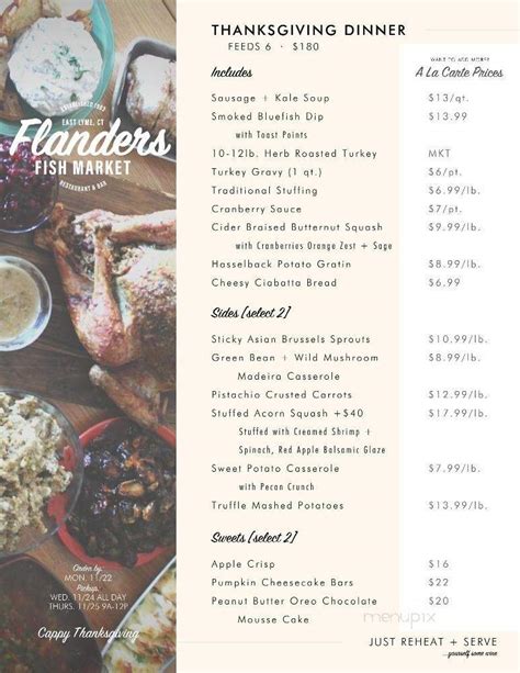 Menu of Flanders Fish Market & Restaurant in East Lyme, CT 06333
