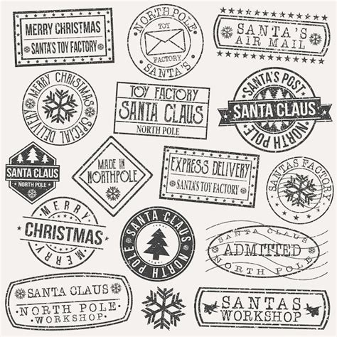 Santa claus postcard stamp vector art design retro postage | Premium Vector