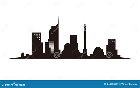 New Delhi Skyline and Landmarks Silhouette Vector Stock Vector ...