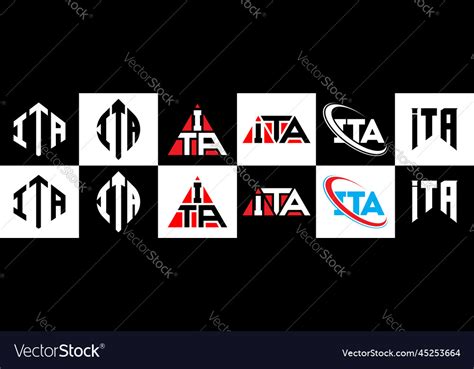 Ita letter logo design in six style polygon Vector Image