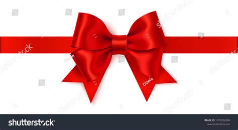 Beautiful Red Bow Horizontal Red Ribbon Stock Vector (Royalty Free ...