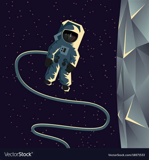 Astronaut spacewalk near the moon Royalty Free Vector Image