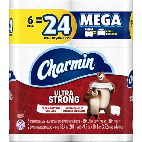 Charmin Ultra Strong Toilet Paper Super Mega Rolls, 6 Count | Papier ...