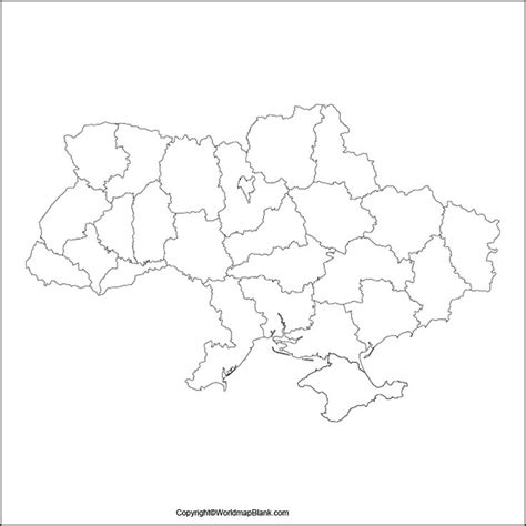 Blank Map of Ukraine – Outline Map of Ukraine [PDF] | Map, Map outline ...