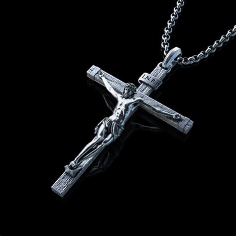 Personalized Silver Jesus Cross Necklace Handmade Crucifixion - Etsy