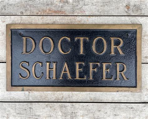 Doctor Schaefer Sign Antique Bronze Trade Sign Vintage Metal | Etsy