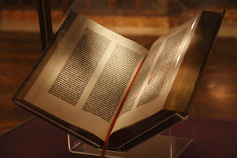 Gutenberg Bible of the New York Public Library, bought by James Lenox in 1847. Printed by ...