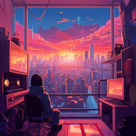 Chill lofi illustration | Premium AI-generated image