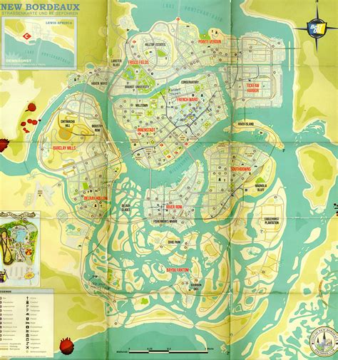 Detailed map of New Bordeaux, Mafia 3 | Games | Mapsland | Maps of the ...