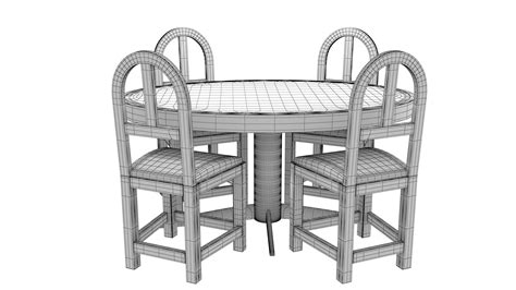 3D Wooden Oval Coffee Table Set 01 Model - TurboSquid 2130284
