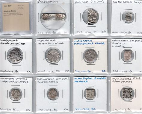 ANCIENT INDIA: LOT of 11 punchmarked silver coins - Stephen Album Rare ...