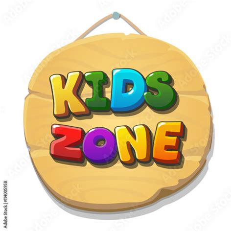 Kids Zone sign or banner. Children playground zone. Vector illustration ...