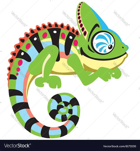 Cartoon chameleon Royalty Free Vector Image - VectorStock