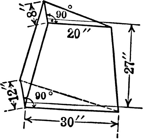 Pyramid Frustum With Triangular Bases and Height of 27 inches | ClipArt ETC
