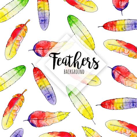 Premium Vector | Beautiful watercolor feathers background