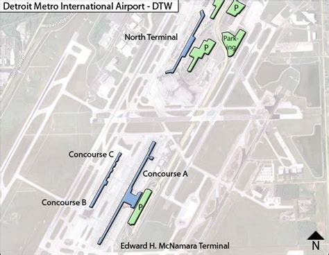 Detroit Metropolitian Airport DTW McNamara Terminal Map