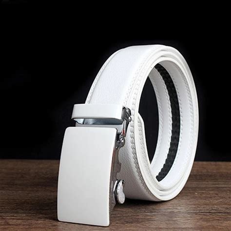 Mens White Leather Belt | semashow.com