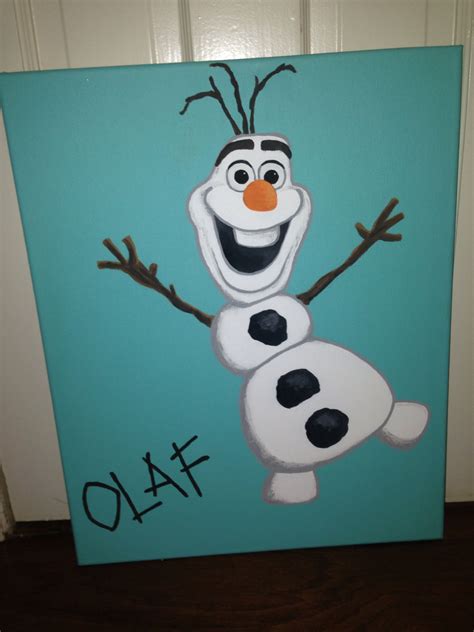 Disney crafting: Frozen Olaf acrylic canvas | Mini canvas art ...
