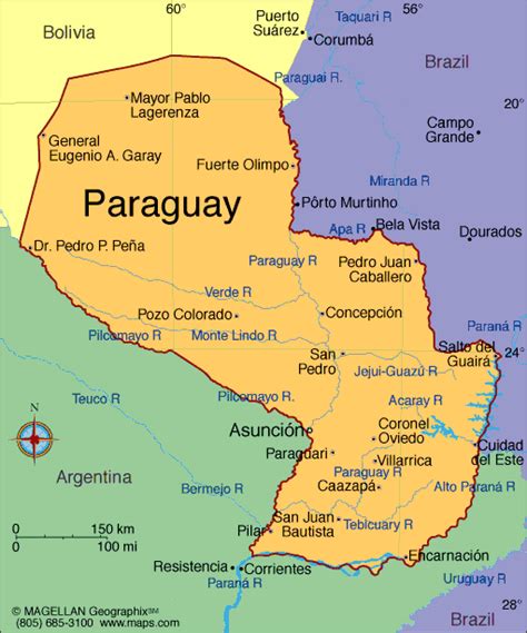 Paraguay Atlas: Maps and Online Resources | Infoplease.com | Paraguay, Map, South america travel