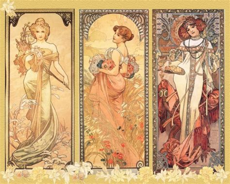 ART NOUVEAU PRINT by Alphonse Mucha of Seasons Art Nouveau - Etsy