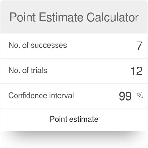 Guidelines on how to determine the point estimate Accurately