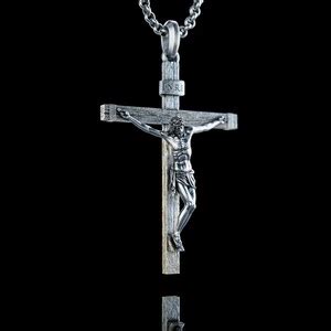 Personalized Silver Jesus Cross Necklace Handmade Crucifixion - Etsy