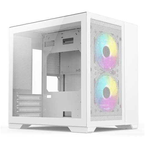 AWD X= Cube Mini White MATX Gaming Case 2x RGB Fan + 6 Port Hub