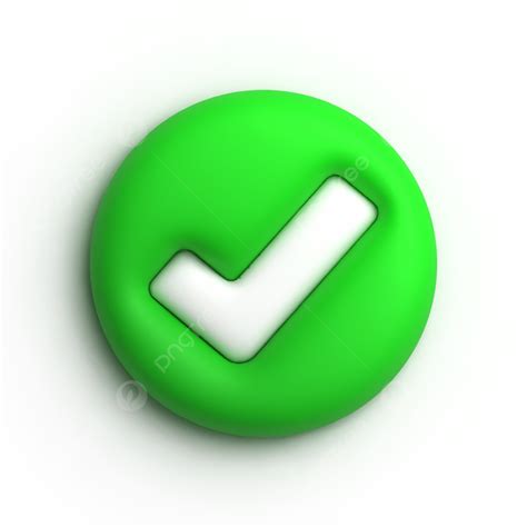 3d Green Check Mark Icon In Round Isolated Transparent Background Tick, Check Mark, Done Icon ...