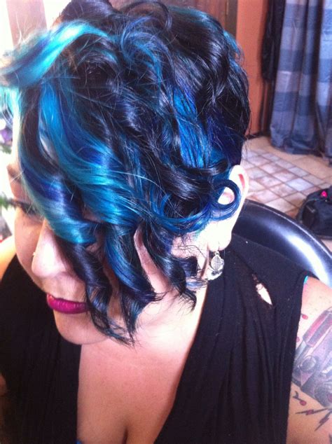 Blue teal hair