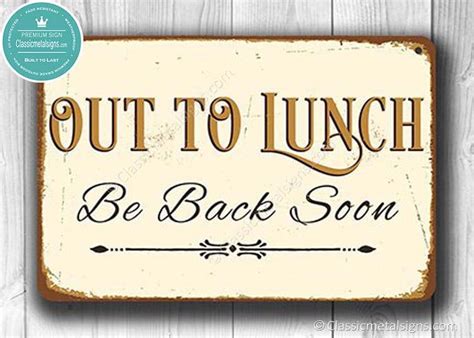 OUT TO LUNCH Sign Out to lunch signs Business Sign Shop | Etsy