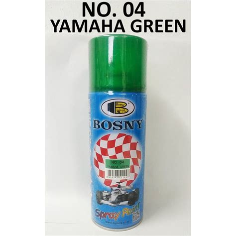 BOSNY SPRAY PAINT NO. 04 YAMAHA GREEN ( 300 GRAMS PER CAN ) QUICK DRYING LACQUER SPRAY | Shopee ...